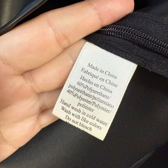 NWT Porridge Anthropologie Black Vegan Leather Top - Picture 4 of 6